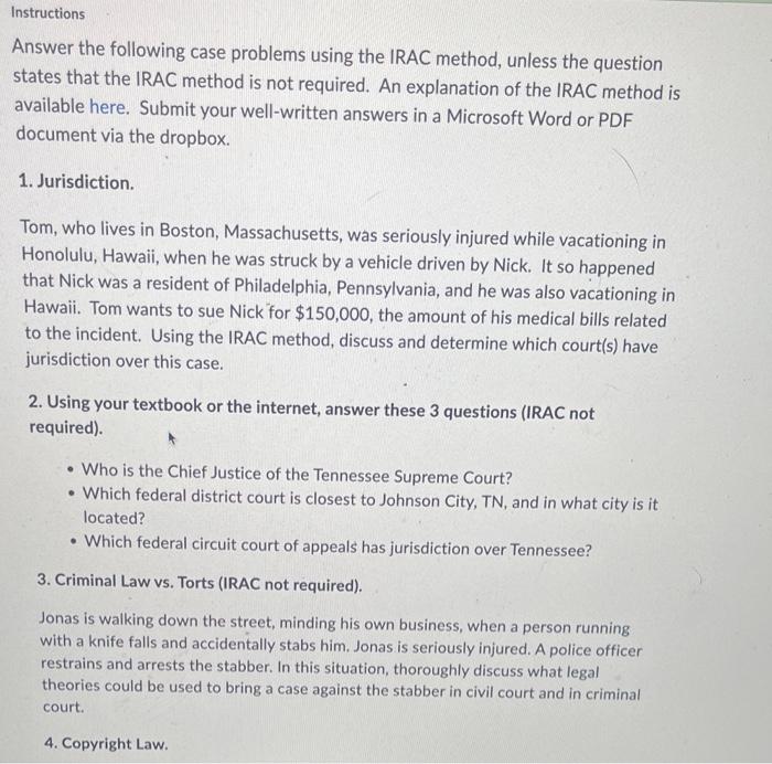 PLEASE HELP Instructions Answer the following