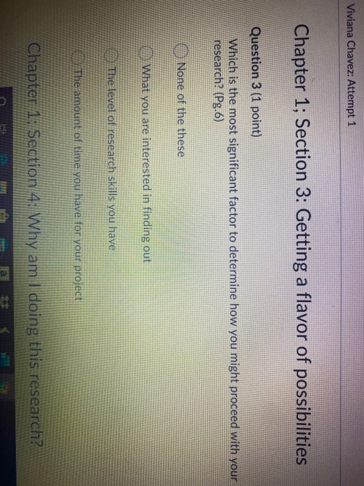 Viviana Chavez: Attempt 1 Chapter 1; Section 3: