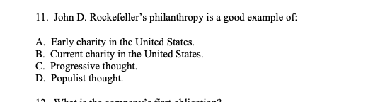 QUESTION NUMBER11 11. John D. Rockefeller's
