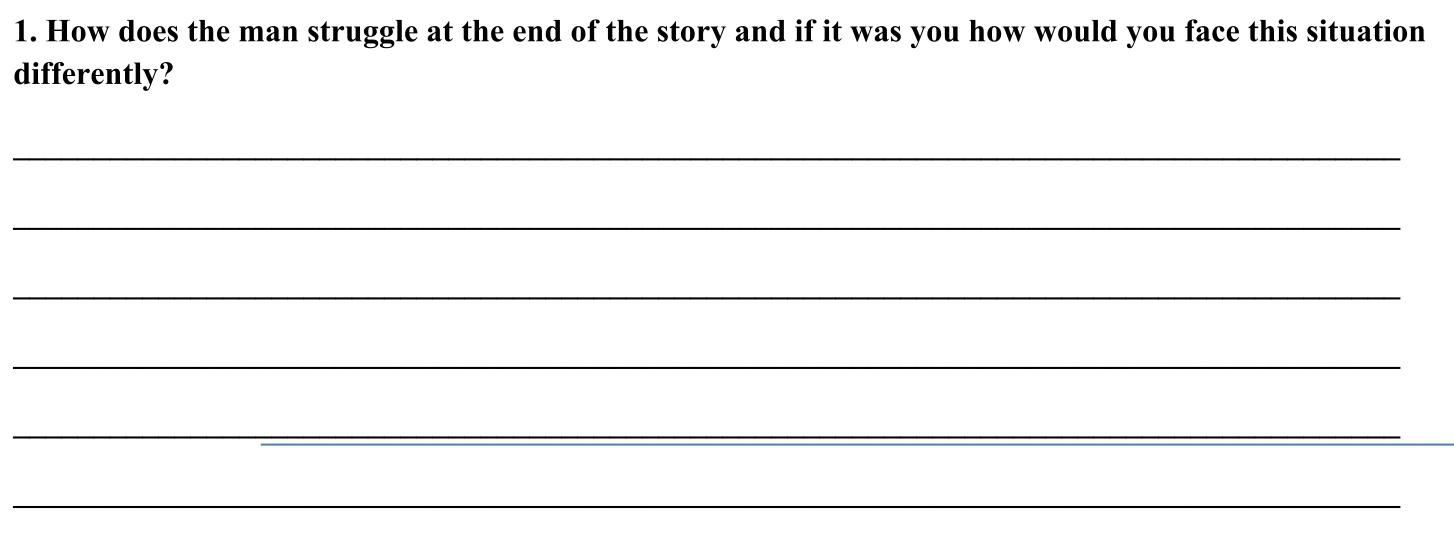 Answer this question about Jack London's story