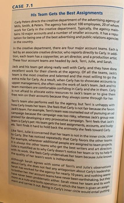 Please answer questions 1 & 4 2) Case 7.1 : His