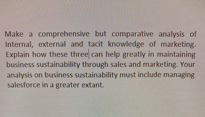 Make a comprehensive but comparative analysis of