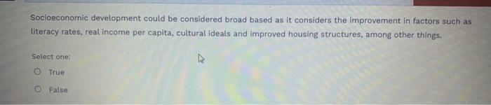 Socioeconomic development could be considered