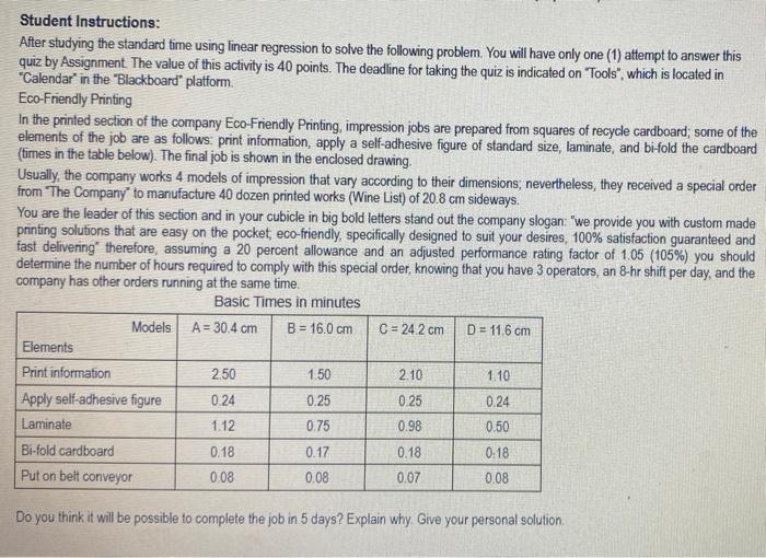 After studying the standard time using linear