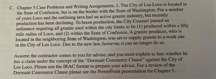 C. Chapter 5 Case Problems and Writing