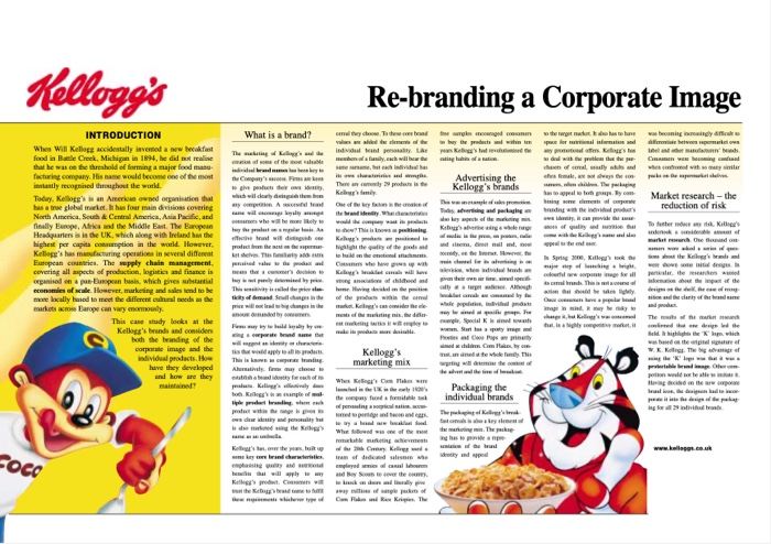 answer questions number 1,2,3 Kellogg's