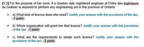 [1-3] For the purpose of her work, if a Quebec