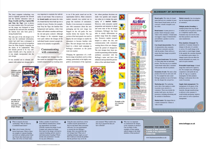 answer questions number 1,2,3 Kellogg's