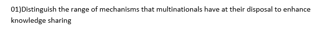 01)Distinguish the range of mechanisms that