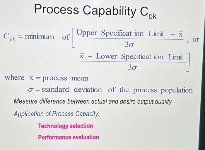 pls show any formulas on excel Cpk Example In the