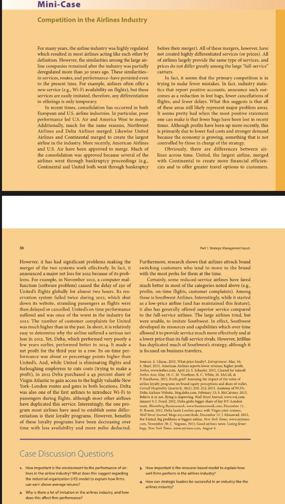 Competition in the Airlines Industry Case