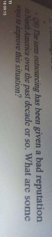 please solve question 8 . 08) The tem outsourcing