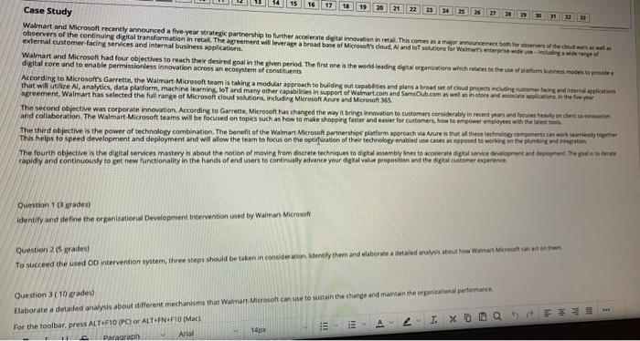 Case Study Walmart and Microsoft recently