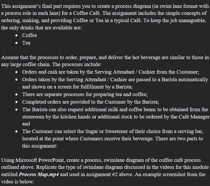 This assignment's final part requires you to