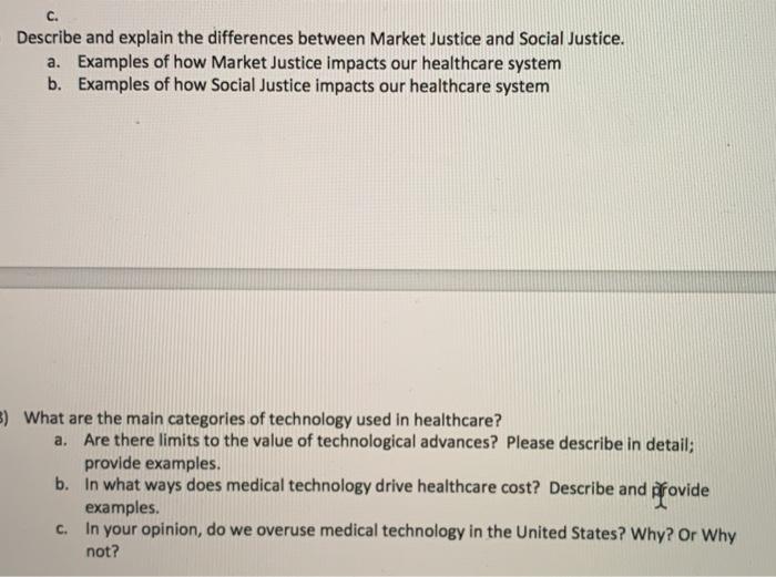 health administration topic C. Describe and