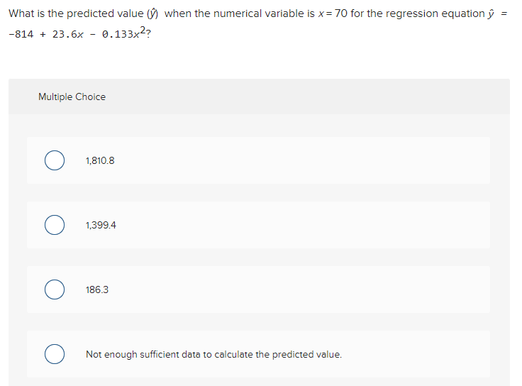 What is the predicted value (y^) when the