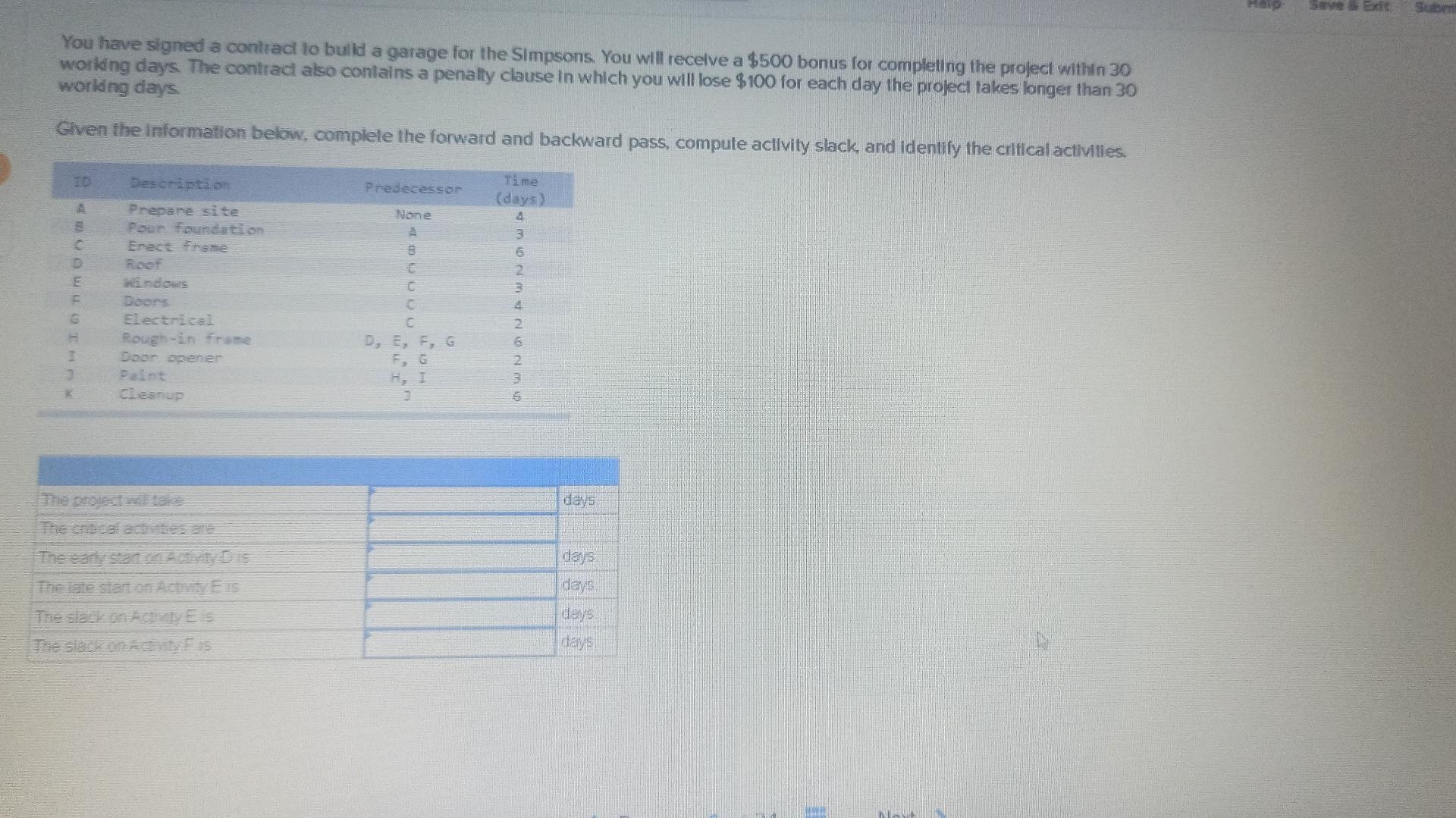 Help Save & Ext The project information for the