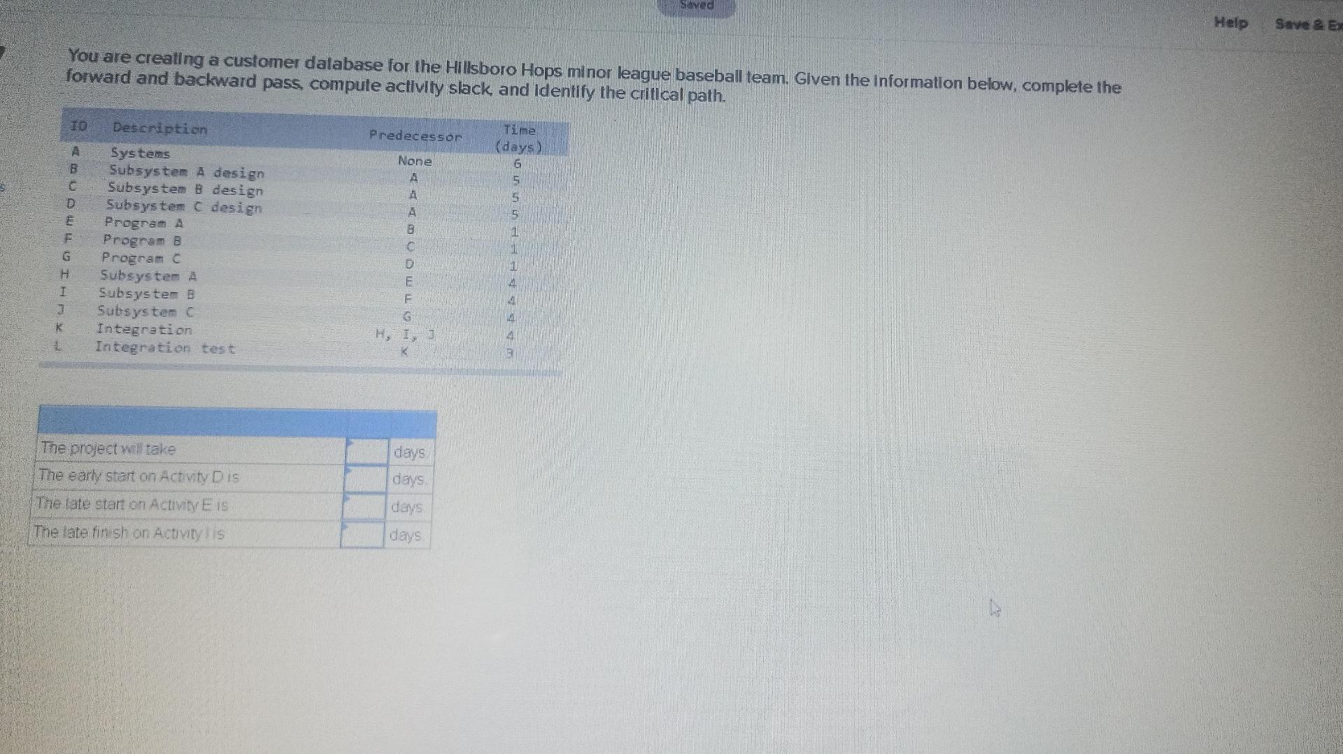 Help Save & Ext The project information for the