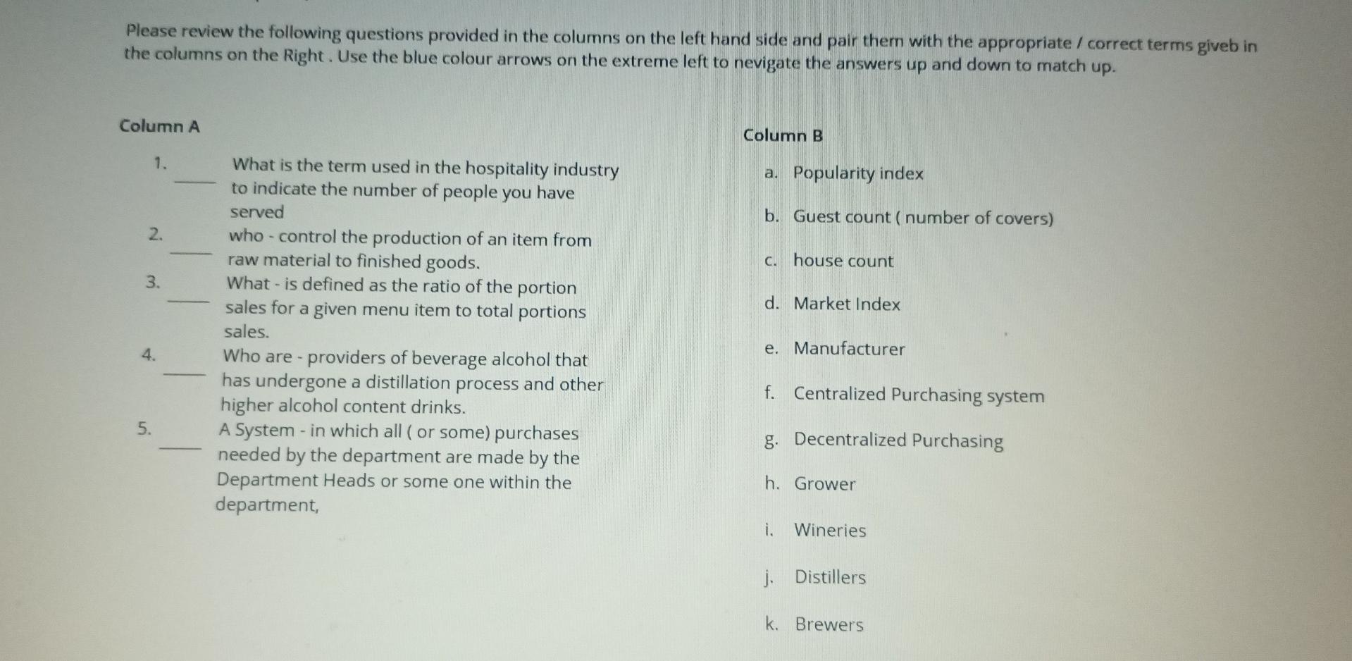 Please review the following questions provided in