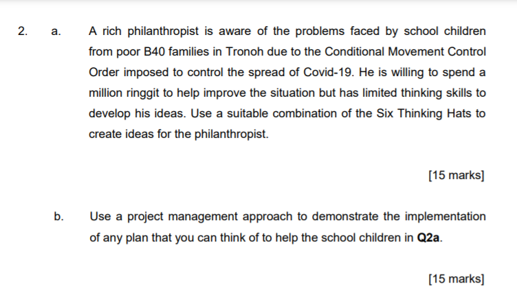 Answer for question 2(b) 2. a. A rich