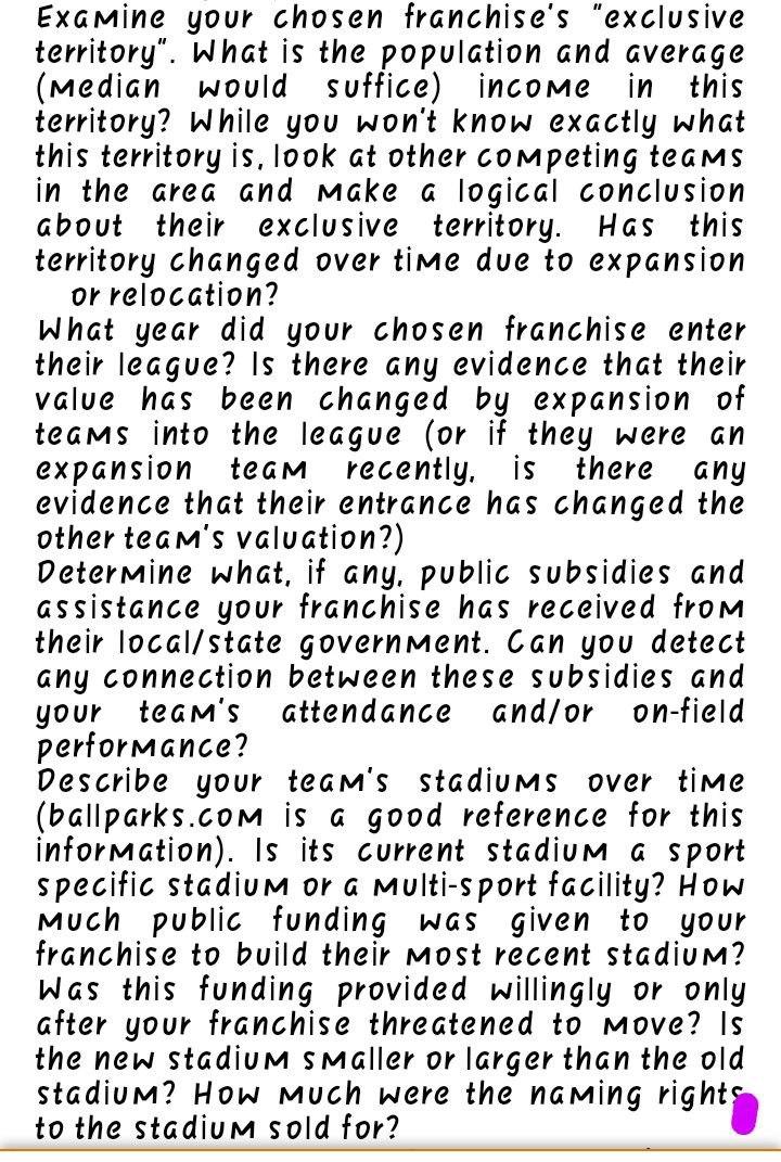 Examine your chosen franchise's 