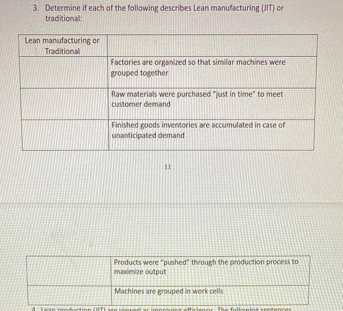 3. Determine if each of the following describes
