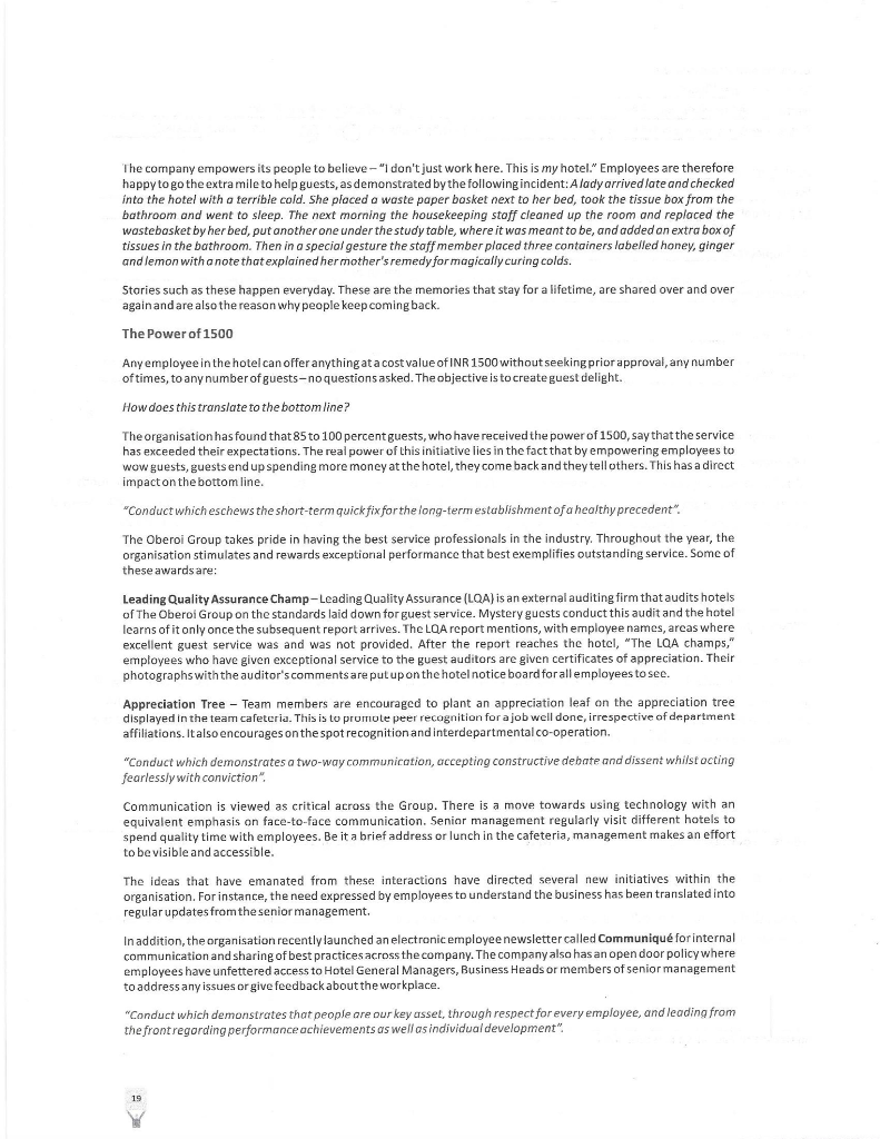 The case of human resource management. Answer the