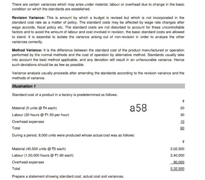 There are certain variances which may arise under