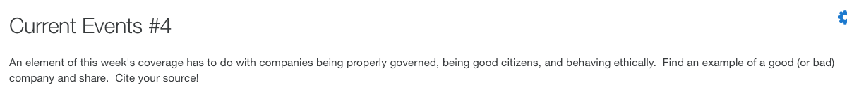 Current Events #4 An element of this week's