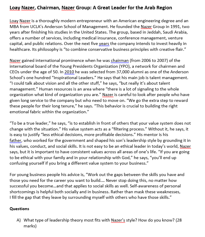 Loay Nazer, Chairman, Nazer Group: A Great Leader