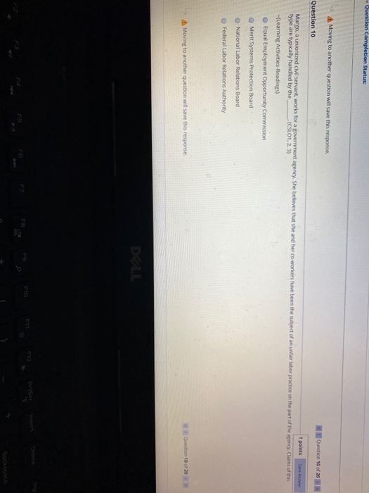 Question Completion Status: -> Moving to another