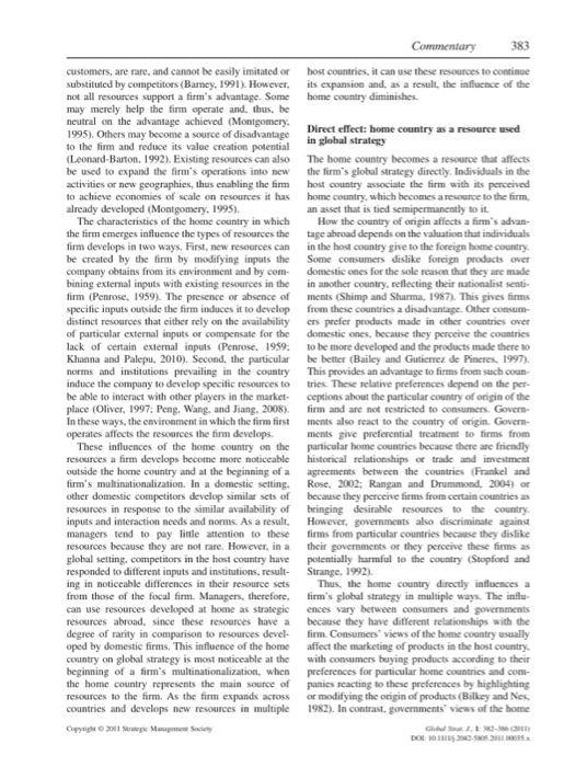 Summarize the Article Global Strategy Journal