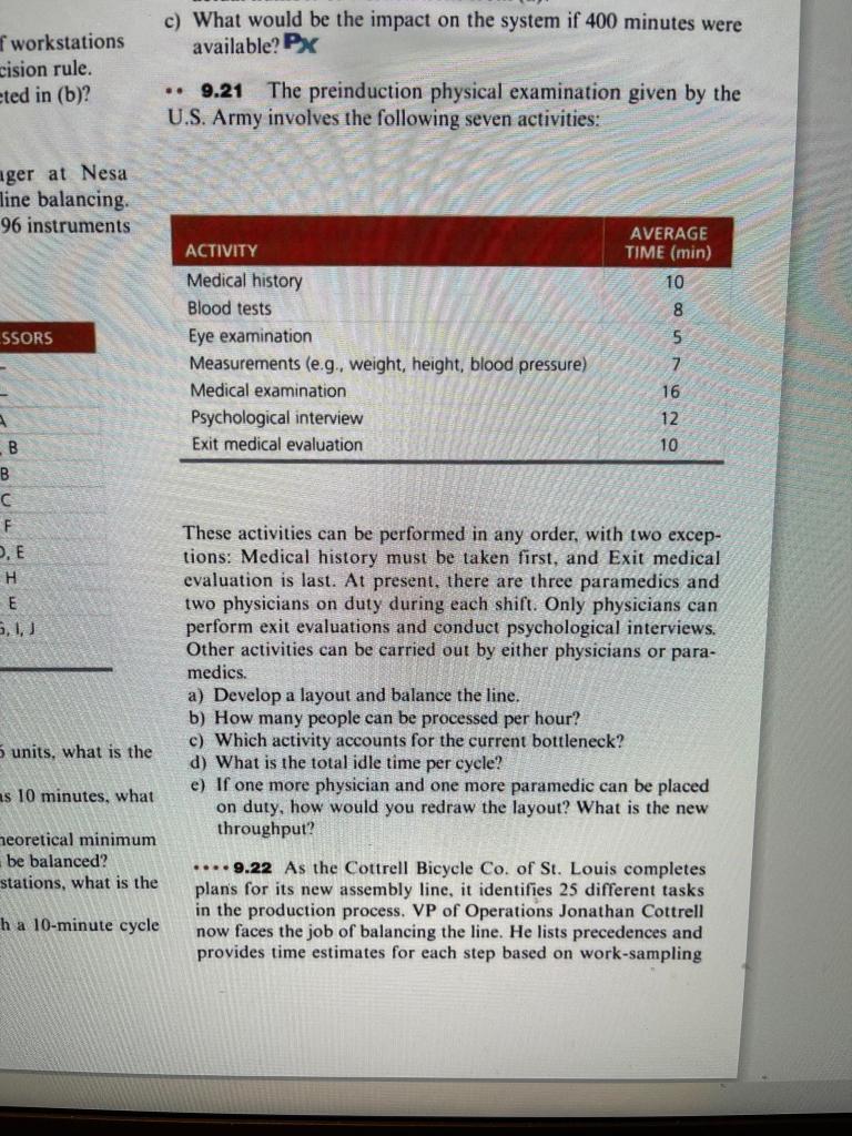 Help me out with 9.21. Thanks. H c) What would be