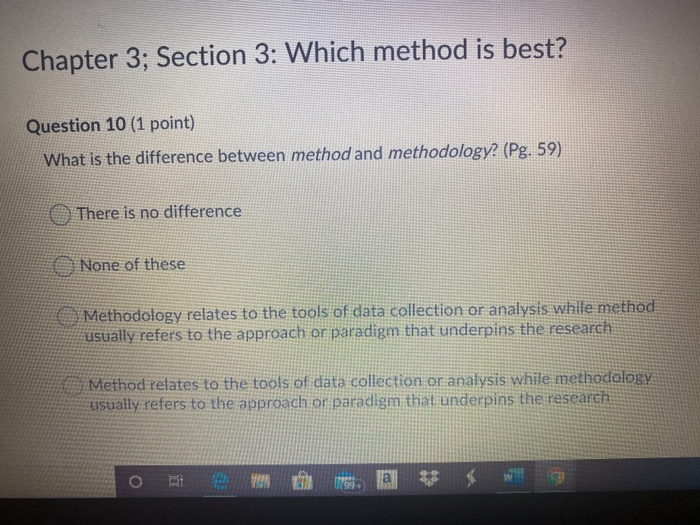 Chapter 3; Section 3: Which method is best?