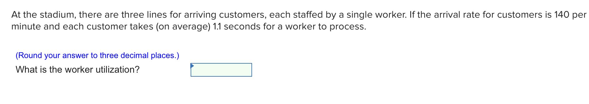 At the stadium, there are three lines for