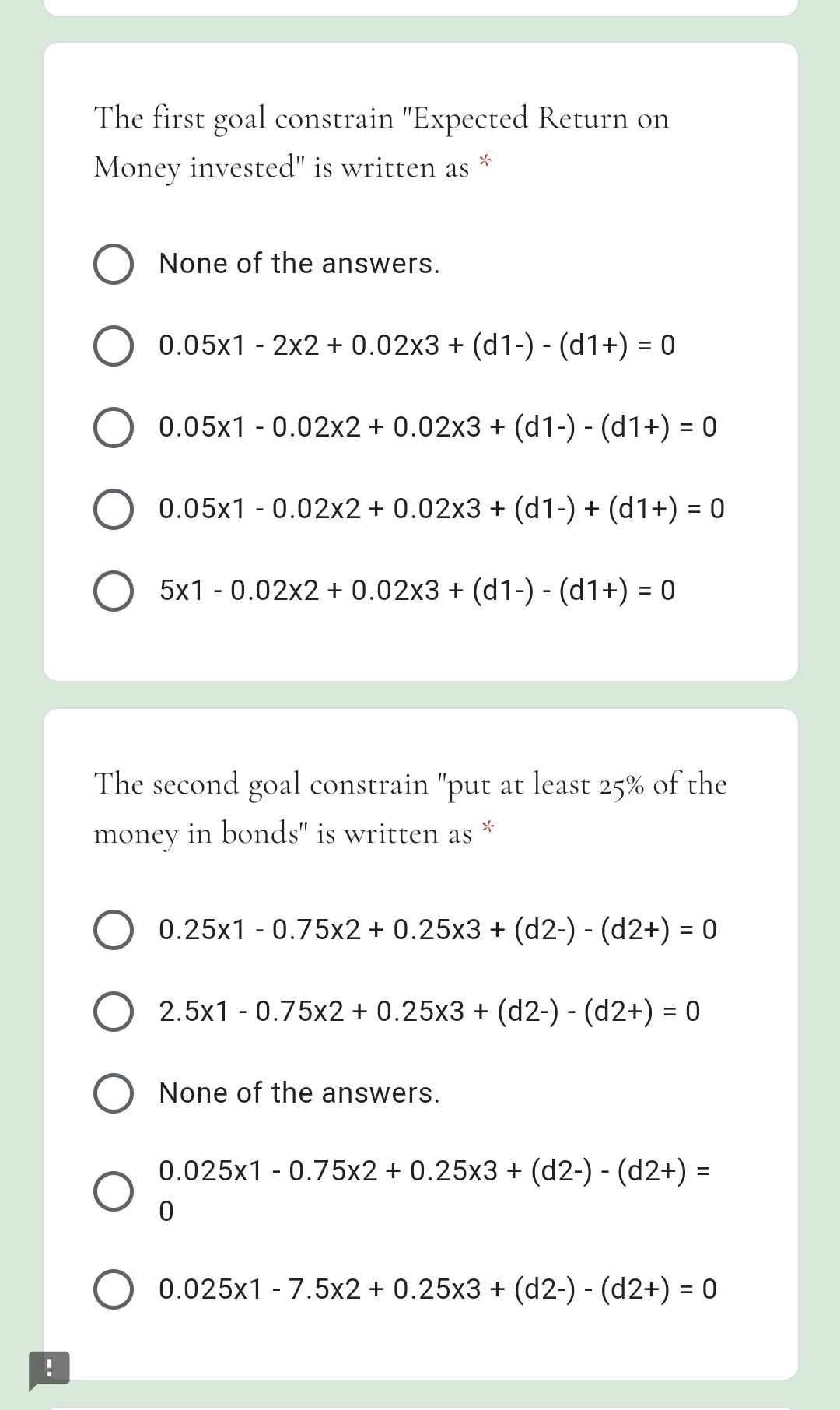 Consider the following problem: Joe, a (CFP), has