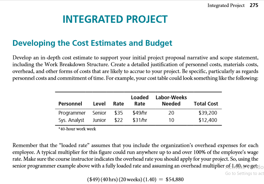 Develop cost and budget Develop cost and budget