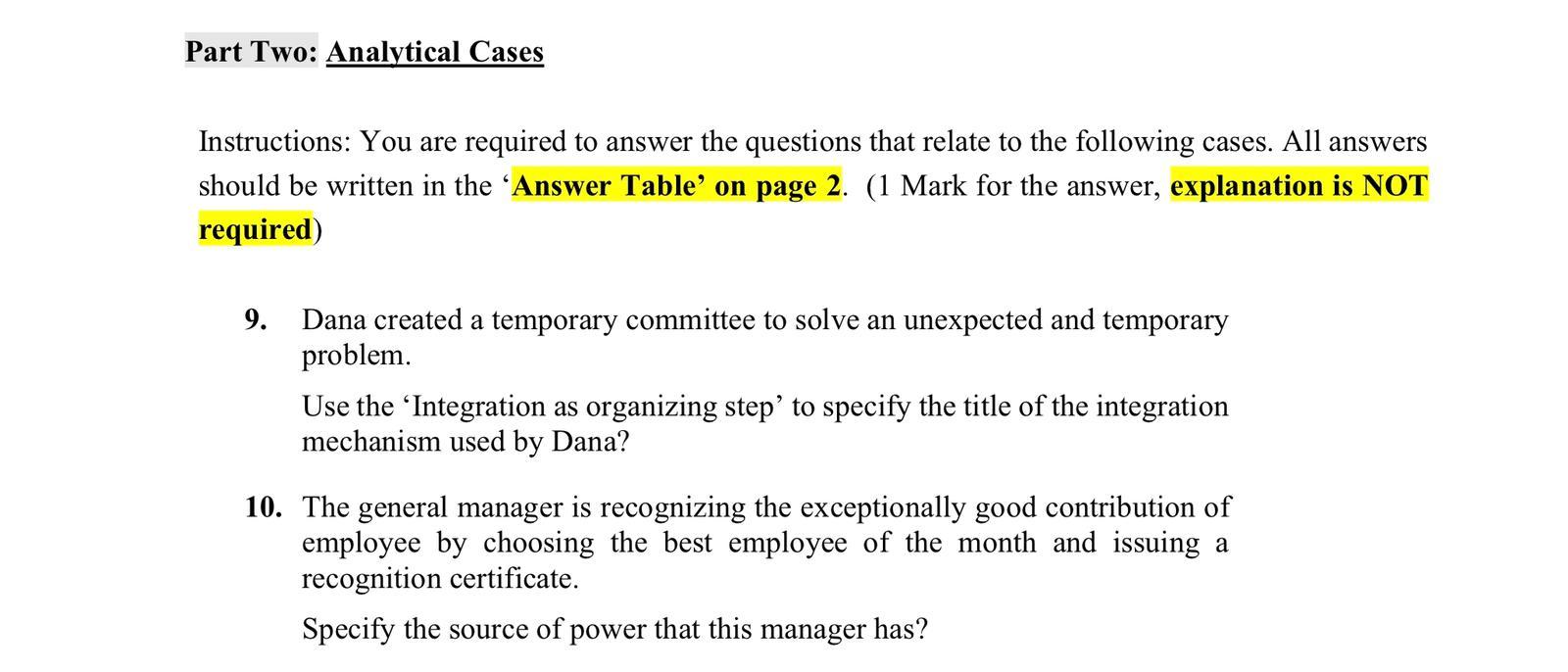 In short, please. this is the whole question Part