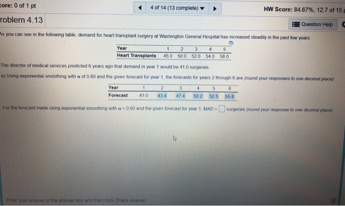 core: 0 of 1 pt 4 of 14 (13 complete) HW Score: