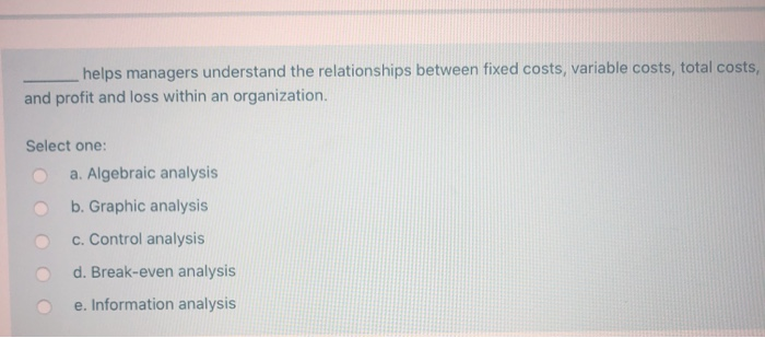 helps managers understand the relationships