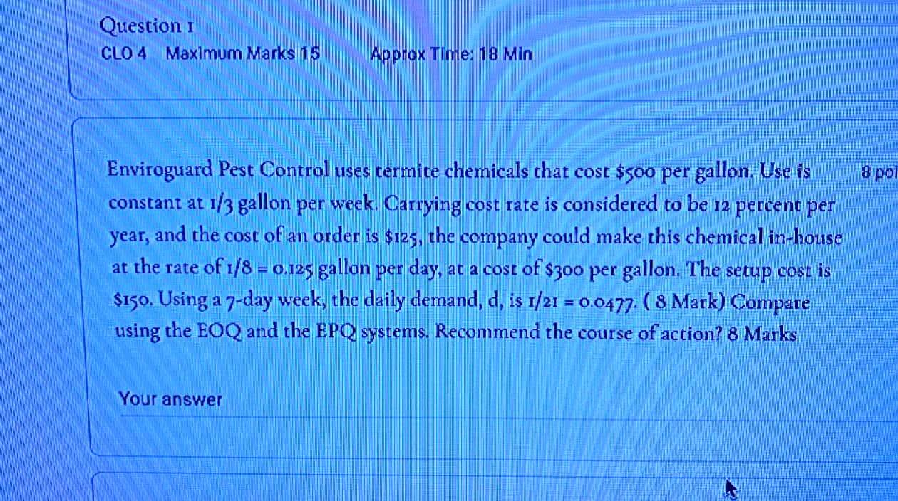 Questioni CLO 4 Maximum Marks 15 Approx Time: 18