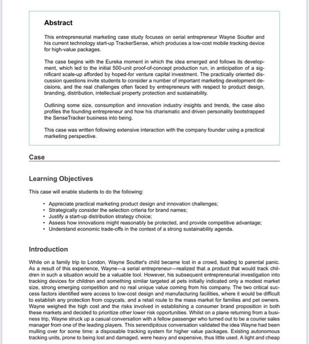 1. Should the tracker unit be designed to stick