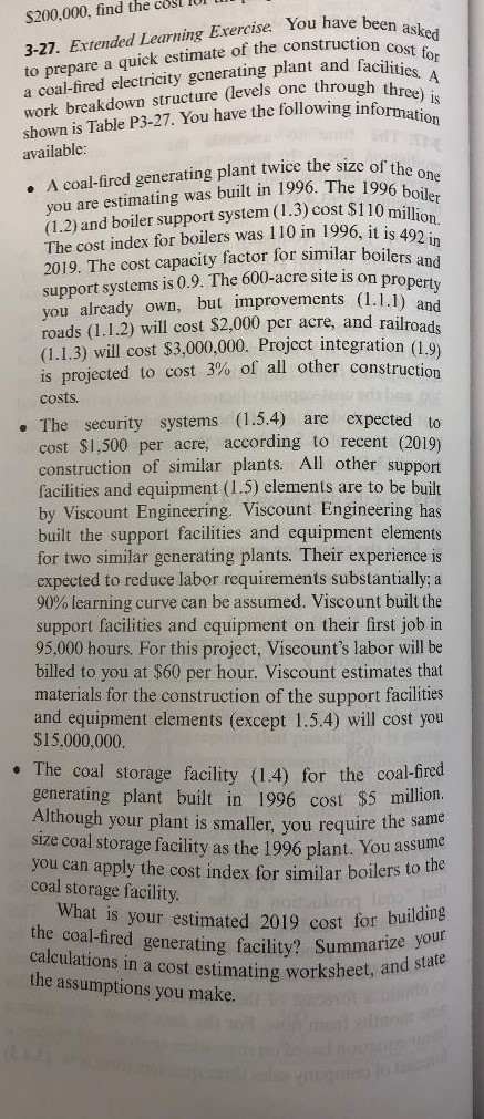 please show your work $200,000, find the cost iu