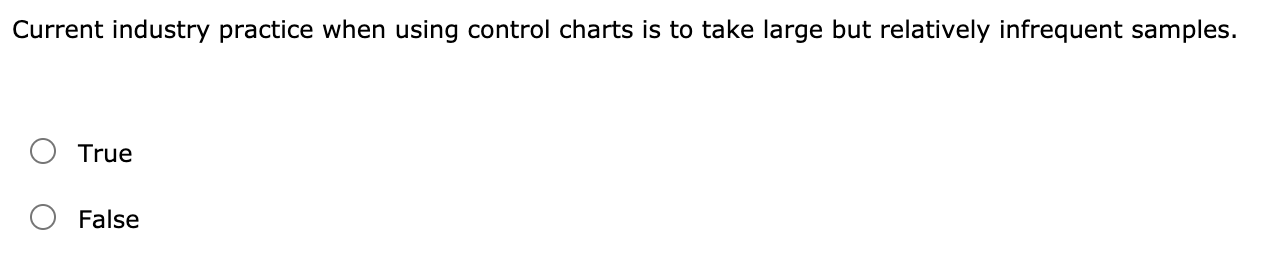 Current industry practice when using control