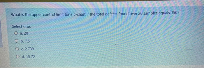 What is the upper control limit for a c-chart if