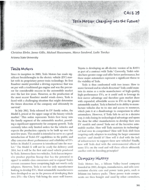 On the page 381, the case mentioned that Tesla is