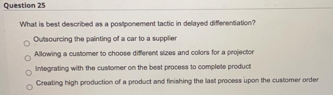 Question 25 What is best described as a