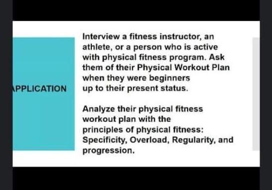 Interview a fitness instructor, an athlete, or a