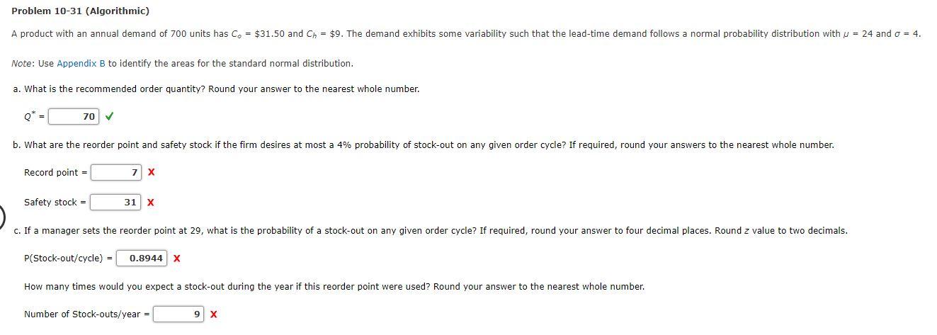 Problem 10-31 (Algorithmic) A product with an