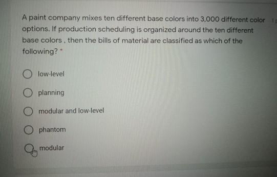 A paint company mixes ten different base colors